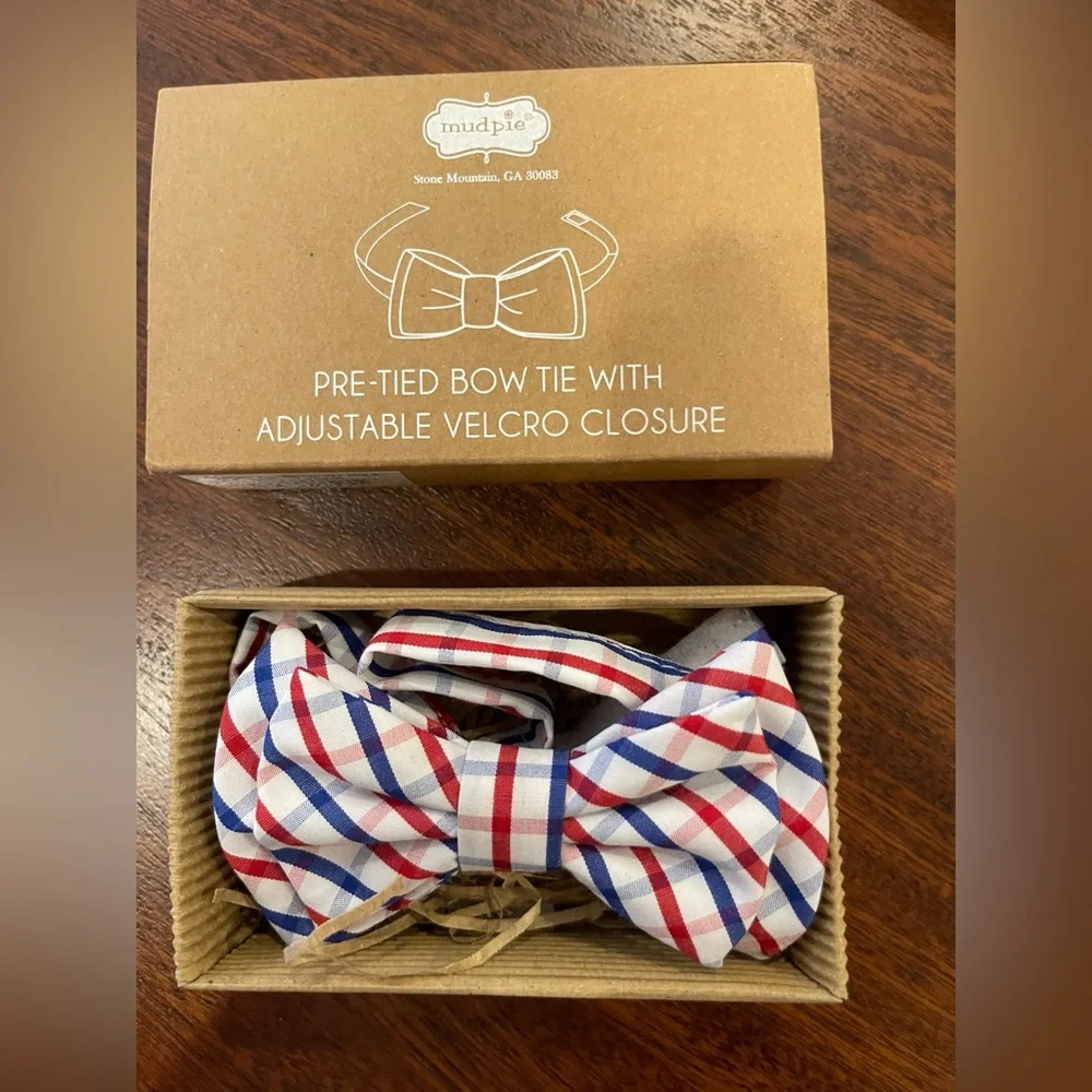 Mud Pie Boys Bow Tie Red White Blue, NWT